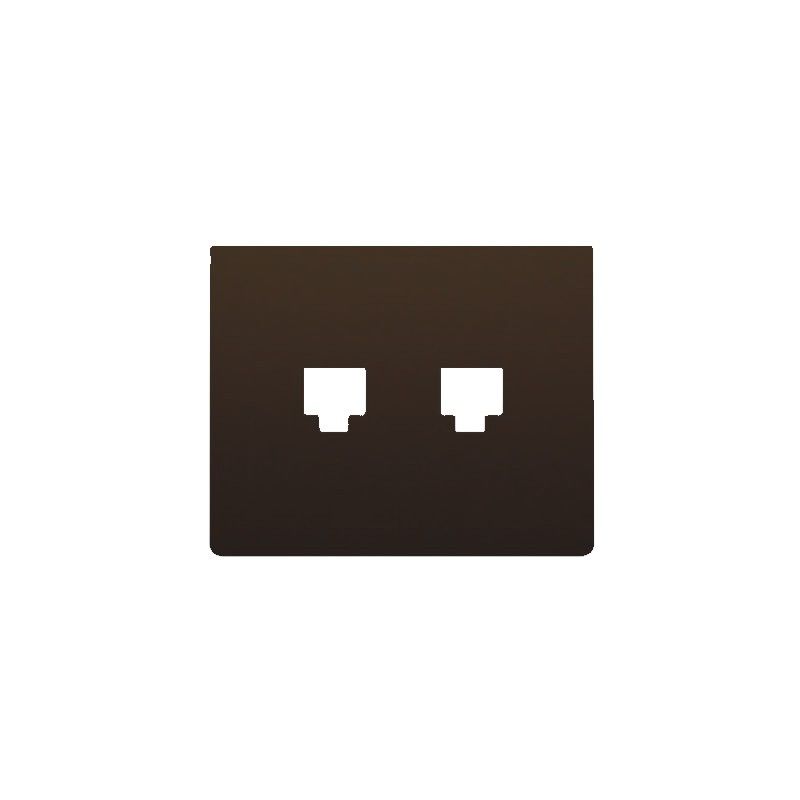 Cap socket double RJ11 or RJ45 CHOCOLATE BJC IRIS 19882-CH