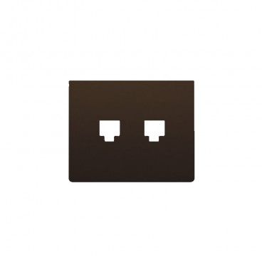 Bouchon douille double RJ11 ou RJ45 CHOCOLAT BJC IRIS 19882-CH