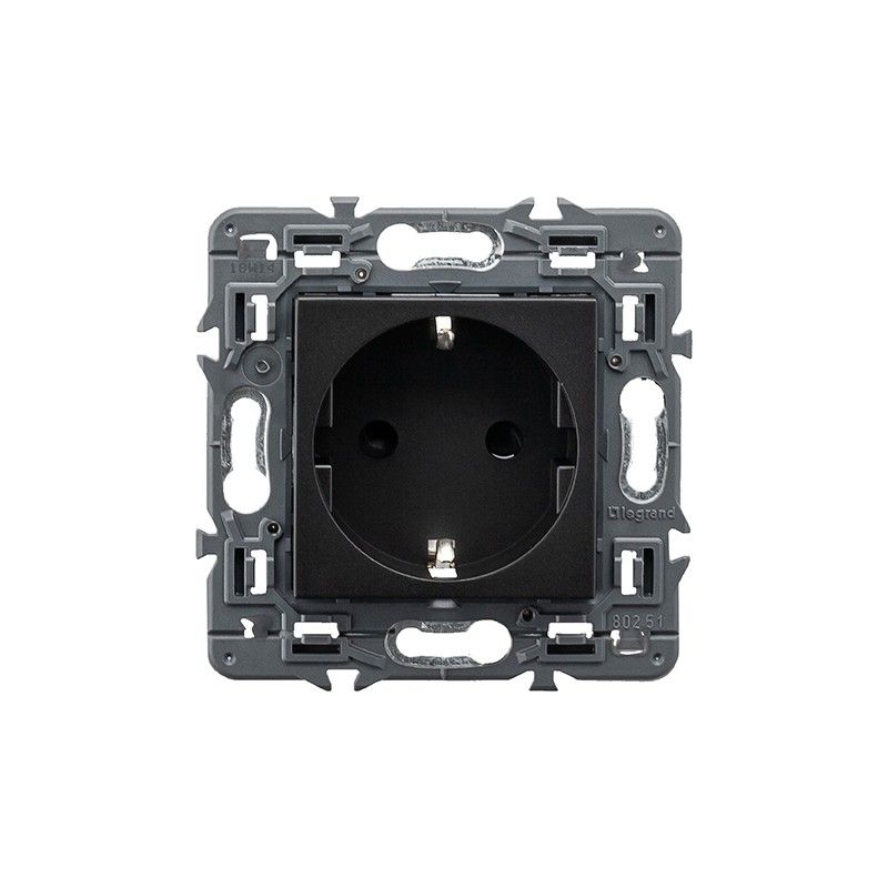 Base de enchufe 2P+TT VALENA NEXT 16A sin tornillo dark LEGRAND 741421