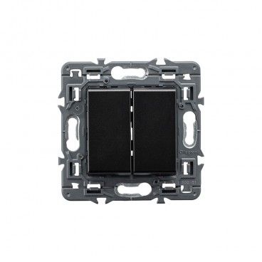 Interruptor duplo VALENA NEXT 1P 10A escuro LEGRAND 741445
