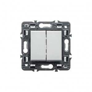 Pulsador inv.dblanco.VALENA NEXT 1P 6A aluminio LEGRAND 741357