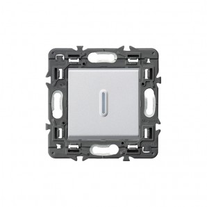 Pulsador luminoso VALENA NEXT 1P 6A aluminio LEGRAND 741351