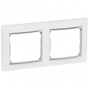 Marco 2 elementos VALENA blanco plata LEGRAND 770492