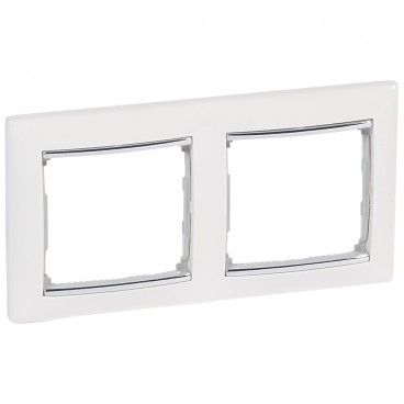 Marco 2 elementos VALENA blanco plata LEGRAND 770492