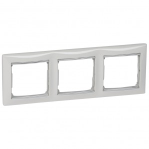 Marco 3 elementos VALENA blanco plata LEGRAND 770493