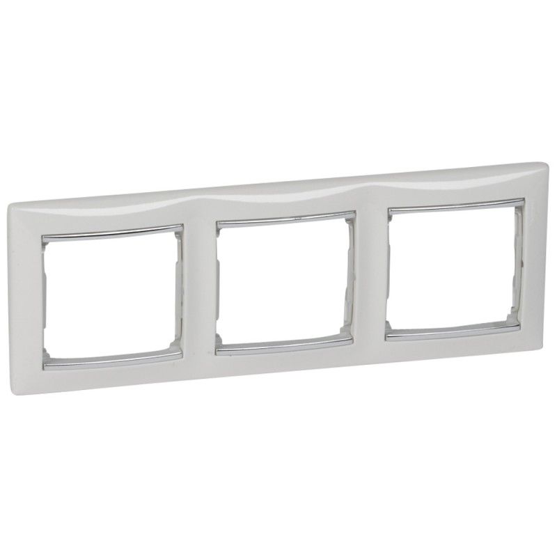 Moldura 3 elementos VALENA branco prata LEGRAND 770493