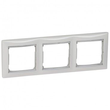 Moldura 3 elementos VALENA branco prata LEGRAND 770493
