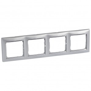 Moldura 4 elementos VALENA alumínio/prata LEGRAND 770354