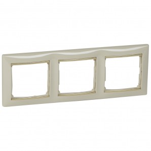 Moldura 3 elementos VALENA marfim/ouro LEGRAND 774153