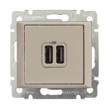 Base VALENA 2xUSB 1550ma 5v marfil  LEGRAND 774170