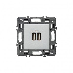 VALENA NEXT 2xUSB base tipo 2.4a alumínio LEGRAND 741331