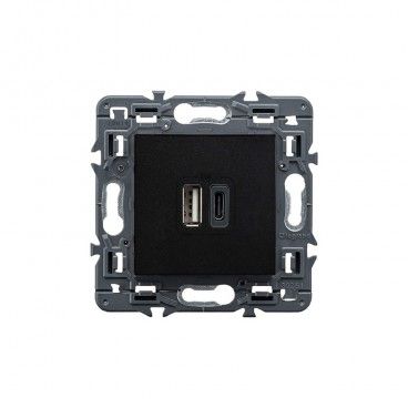 Base VALENA NEXT 2xUSB tipo+c 2,4a dark LEGRAND 741432