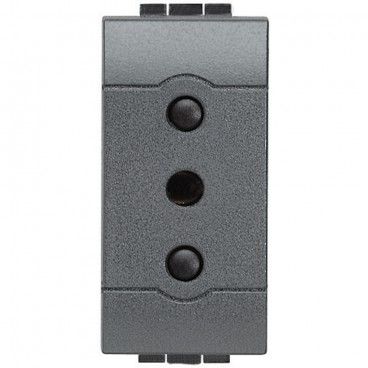Base 2P+T Livinglight estándar italiano conexión tornillo Antracita 1 módulo L4113