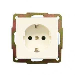 Base enchufe 2P con TT empotrar blanco GSC