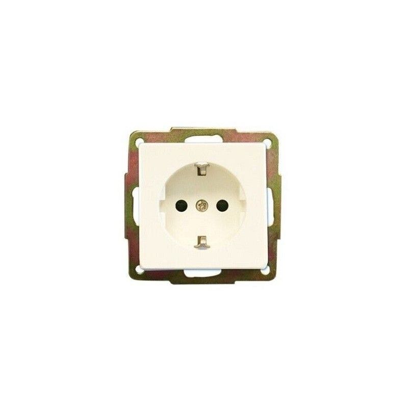 Base enchufe 2P con TT empotrar blanco GSC
