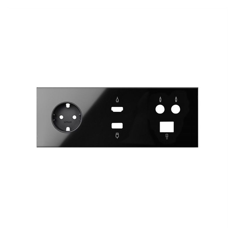 Kit front 3 el. base+HDMI+USB+TV+RJ45  SIMON 100 10020304-138