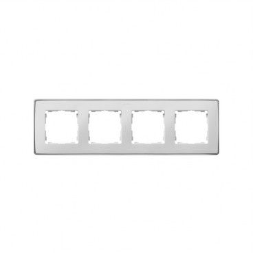 Marco 4 elementos blanco base cromo SIMON 82 DETAIL 8201640-244