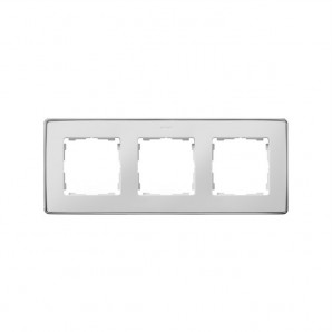 Marco 3 elementos blanco base cromo SIMON 82 DETAIL 8201630-244