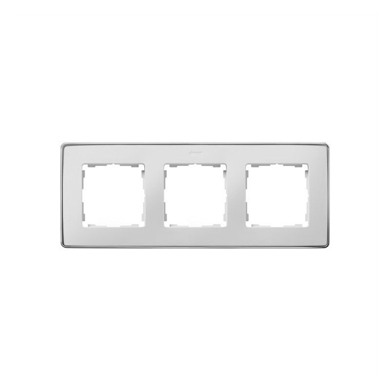 Marco 3 elementos blanco base cromo SIMON 82 DETAIL 8201630-244