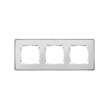Marco 3 elementos blanco base cromo SIMON 82 DETAIL 8201630-244