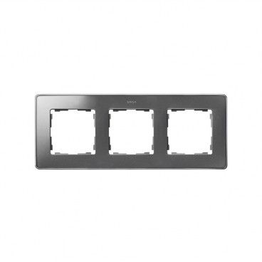 Marco 3 elementos aluminio frio base cromo SIMON 82 DETAIL 8201630-093
