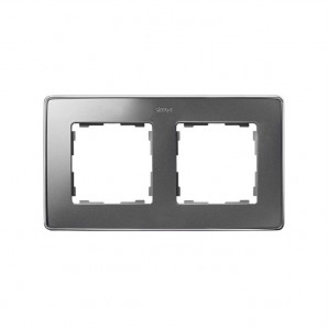 Marco 2 elementos aluminio frio base cromo SIMON 82 DETAIL 8201620-093
