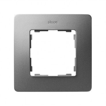 Marco 1 elemento aluminio base negra SIMON 82 DETAIL 8200610-293